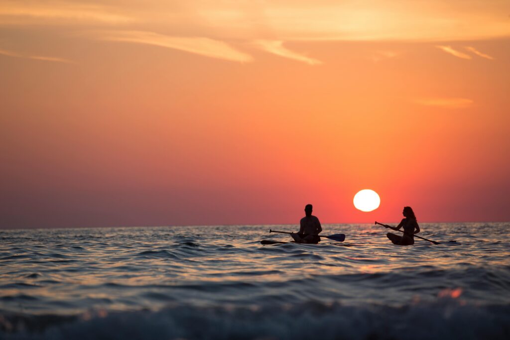 Paddleboarding at Golden Hour